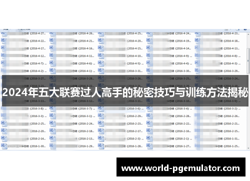2024年五大联赛过人高手的秘密技巧与训练方法揭秘