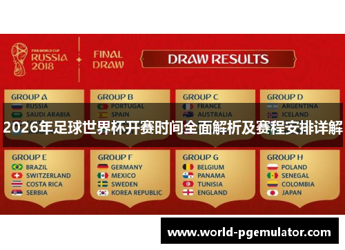 2026年足球世界杯开赛时间全面解析及赛程安排详解